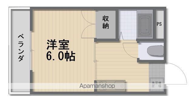 あるふぁⅡ(1K/4階)の間取り写真