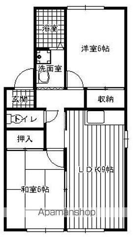 ヘリオスハイツ(2LDK/2階)の間取り写真