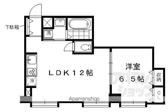 賀陽コーポラス(1LDK/11階)の間取り写真
