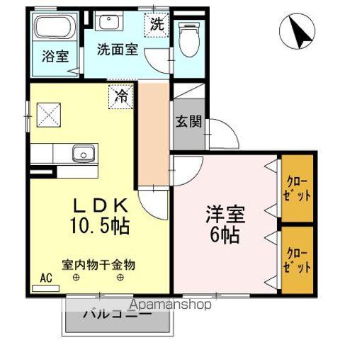 MIRABELLE(1LDK/1階)の間取り写真