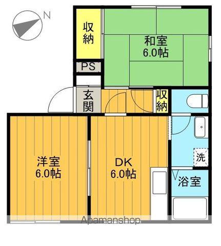 タウニー音路(2DK/1階)の間取り写真