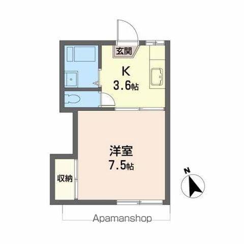 シティ中島丁A(1K/1階)の間取り写真