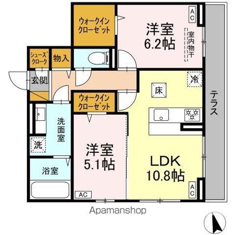 D-セアリス椿森(2LDK/1階)の間取り写真