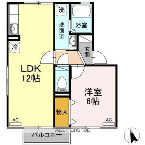 クレセントオサダB(1LDK/1階)の間取り写真