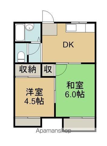 メープルコート(2DK/2階)の間取り写真