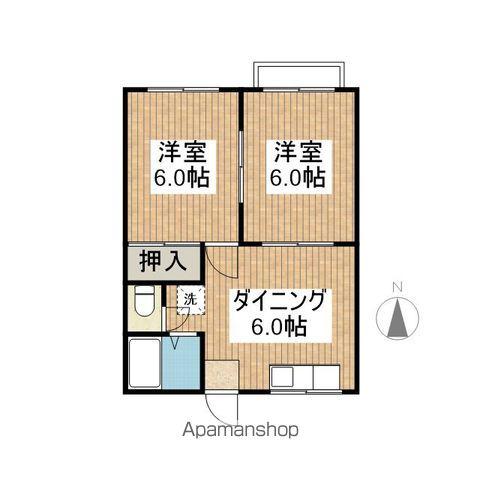 グランデュールイノックス(2DK/1階)の間取り写真