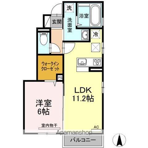 セントレMK(1LDK/1階)の間取り写真