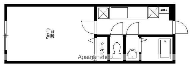 プレシャス国見(1K/2階)の間取り写真