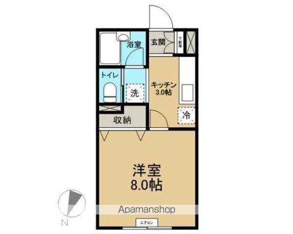 ベルシティメモリーズⅡ(1K/1階)の間取り写真