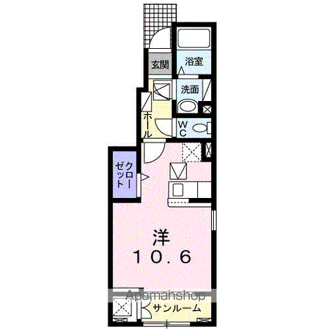 レジェンド バレー A(ワンルーム/1階)の間取り写真