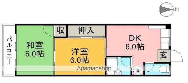 コーポふゆみ(2DK/2階)の間取り写真