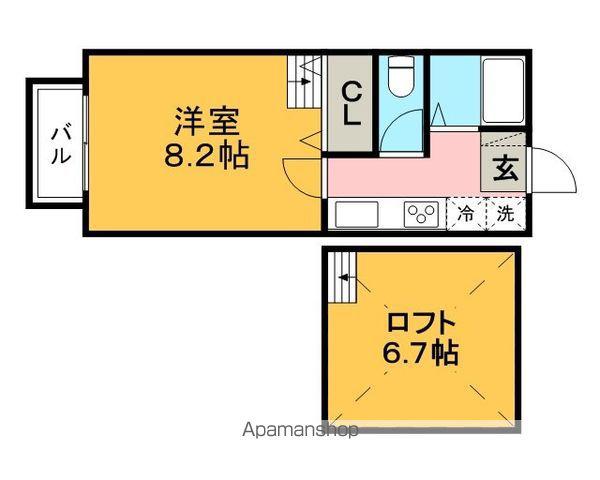 レモンバームⅠ(1K/1階)の間取り写真