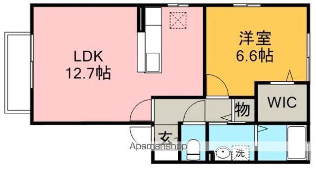 エテルナピーノA(1LDK/1階)の間取り写真