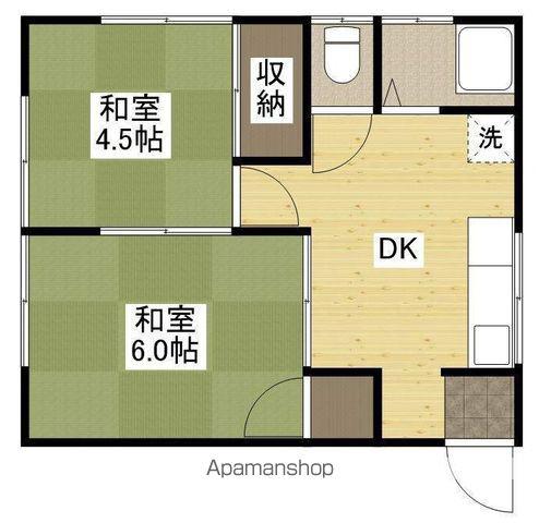 YKコーポ1(2DK/2階)の間取り写真