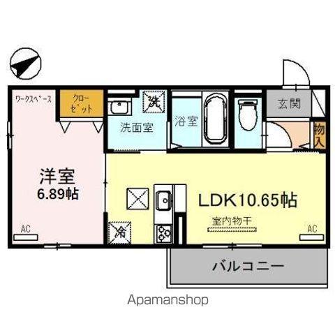 ウエスト PATHⅡ(1LDK/1階)の間取り写真