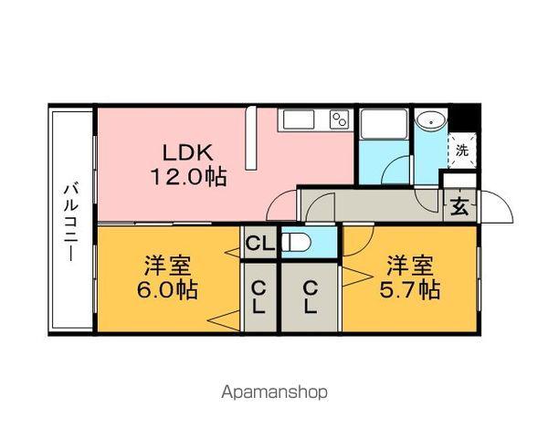 ノースフィールドユタカ(2LDK/1階)の間取り写真