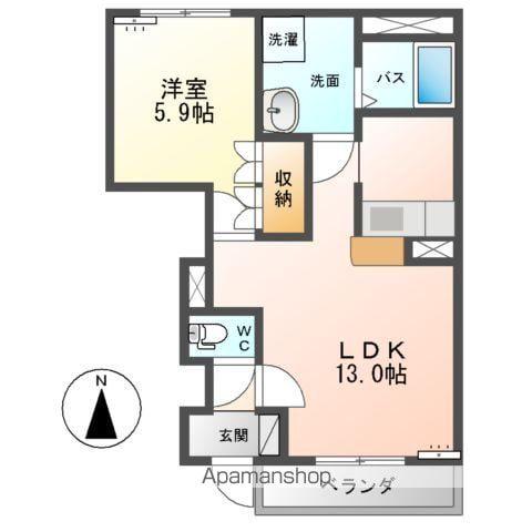 ニューハウジングⅢ(1LDK/1階)の間取り写真