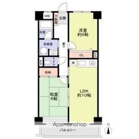 光明池サニーハイツ(2LDK/1階)の間取り写真