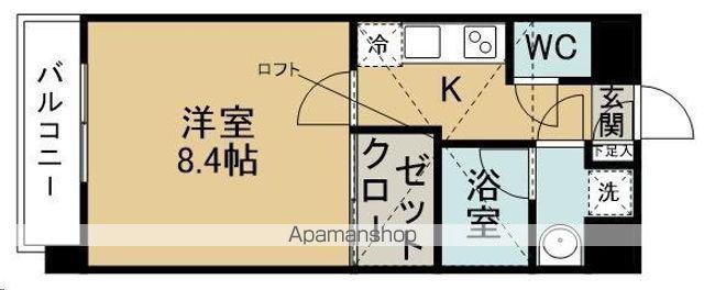 ウィング上杉北(1K/3階)の間取り写真