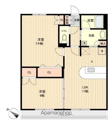 S-FORT榴岡公園(2LDK/14階)の間取り写真