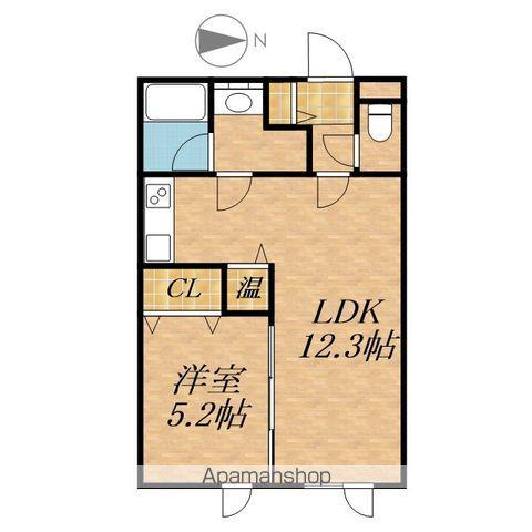 ORNER106B(1LDK/2階)の間取り写真