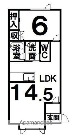 コーポフラワーⅢ(1LDK/1階)の間取り写真