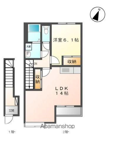 サンプレス・ラビアンKN(1LDK/2階)の間取り写真