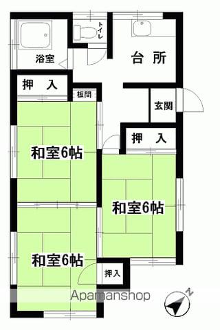 南町コーポ(3K/1階)の間取り写真