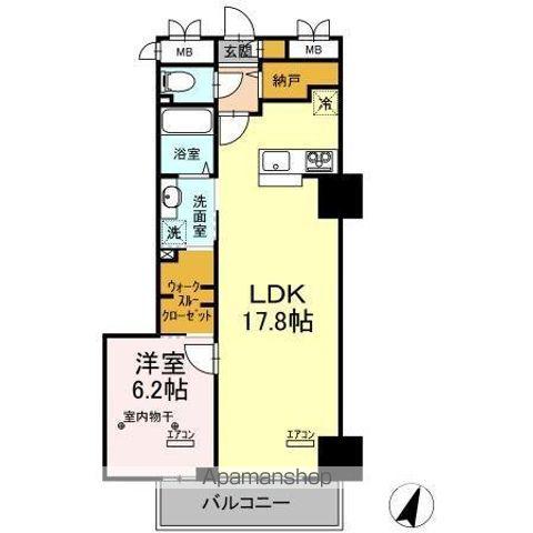 総武・中央緩行線 千葉駅 徒歩8分 14階建 築6年(1LDK/3階)の間取り写真