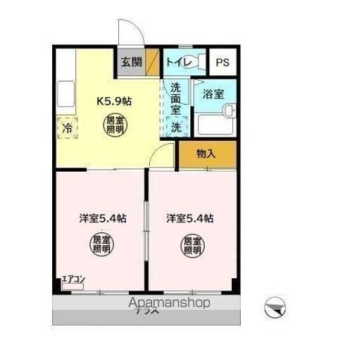 ハートリーフレジデンス(2K/1階)の間取り写真