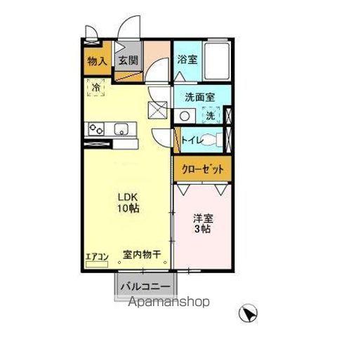 ヴァン・ソフィア(1LDK/1階)の間取り写真