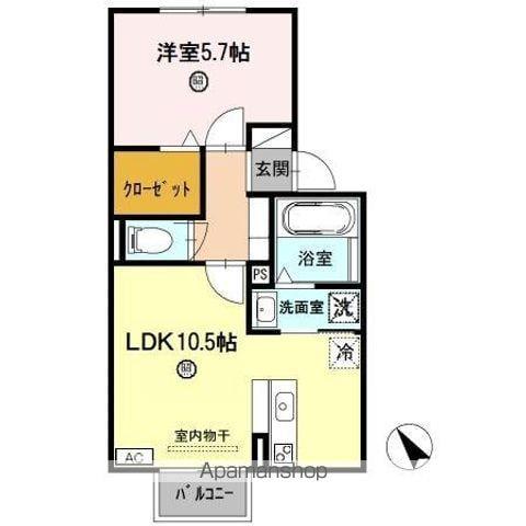 VIERBLATTERNB(1LDK/2階)の間取り写真