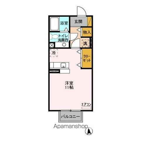 ノーベルパーク15・16・17(ワンルーム/2階)の間取り写真