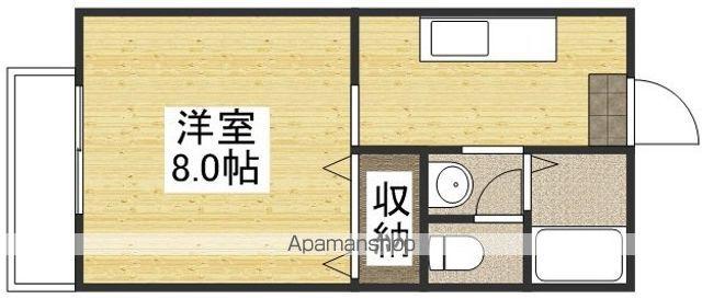 フォレスト桑野B(ワンルーム/1階)の間取り写真