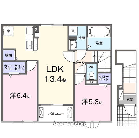 グランテージ佐原(2LDK/2階)の間取り写真