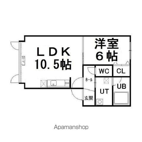 アイビス 緑ヶ丘(1LDK/1階)の間取り写真