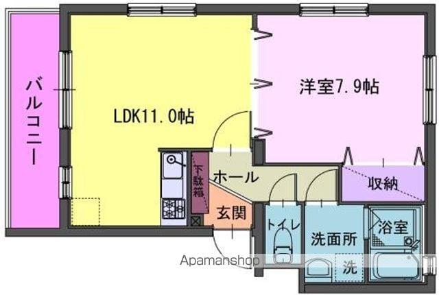 シューペルブーK(1LDK/3階)の間取り写真
