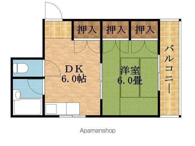 ハイツ高倉(1DK/5階)の間取り写真