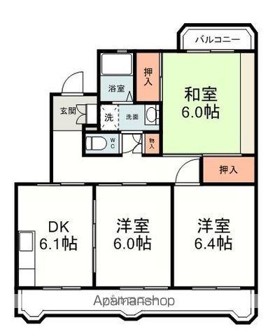 セードル安東(3DK/2階)の間取り写真