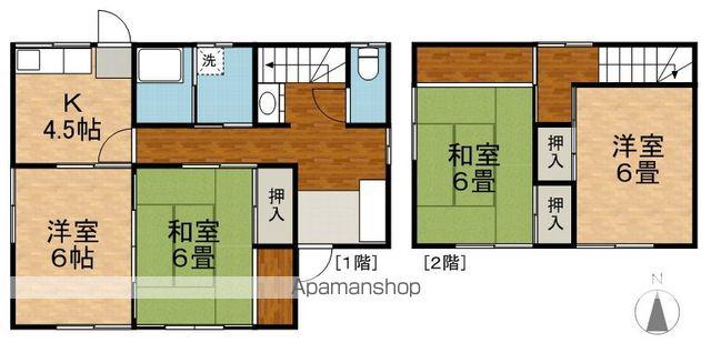 長野電鉄長野線 桐原駅(長野) 徒歩4分 2階建 築47年(4K)の間取り写真