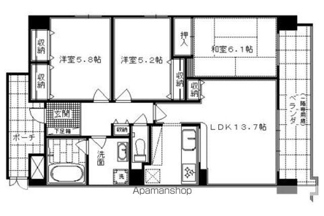 パインフィールド西京極(3LDK/4階)の間取り写真
