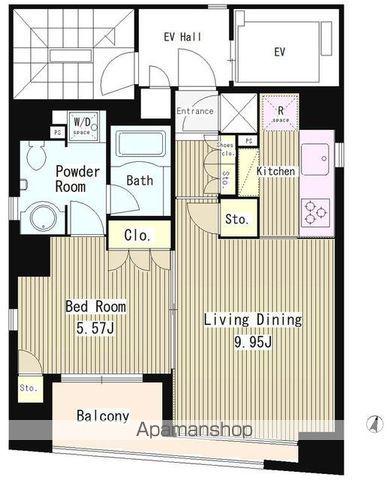 コートラクリア日本橋(1LDK/9階)の間取り写真