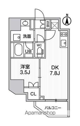 ALTERNA亀戸Ⅲ(1DK/2階)の間取り写真