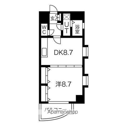 アビタシオン葵(1LDK/6階)の間取り写真