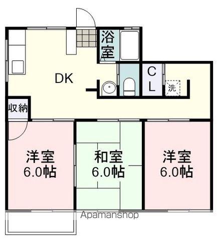 サニーハイツみわ6(3DK/1階)の間取り写真