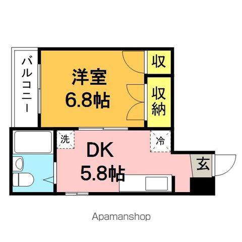 アネックス鳥栖(1DK/3階)の間取り写真
