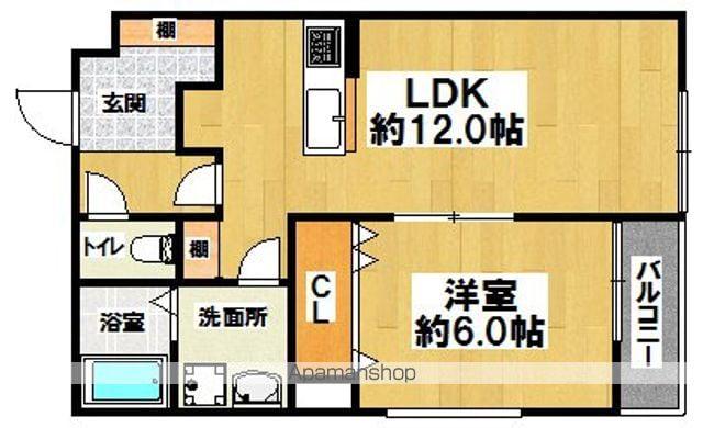 テラクワトロ(1LDK/2階)の間取り写真