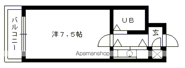 朝日プラザ六本松(1K/2階)の間取り写真