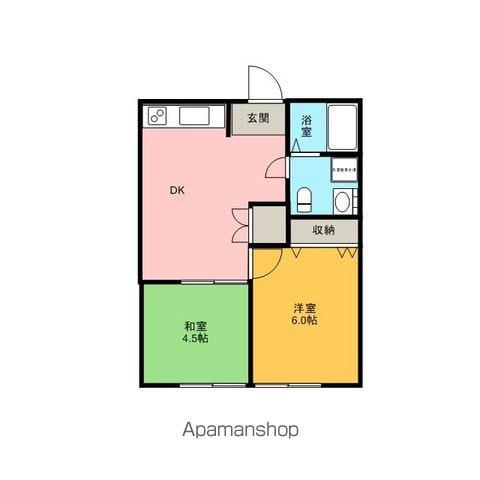 コーポマルジン石浦(2DK/2階)の間取り写真