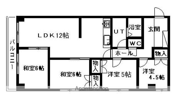 あずみビル(4LDK/4階)の間取り写真